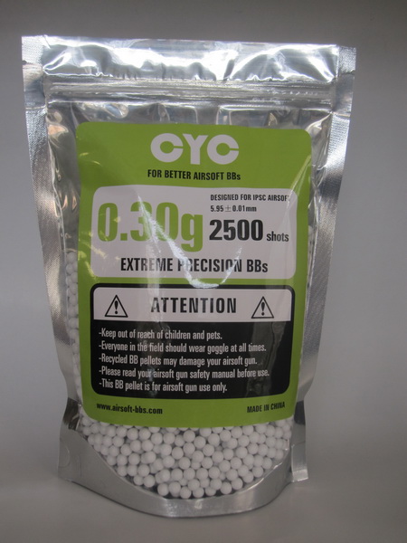 0.30g, airsoft bb's, white or black, ziplock bag